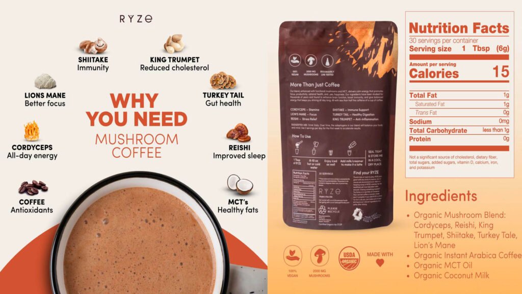 Ryze Mushroom Coffee Ingredients